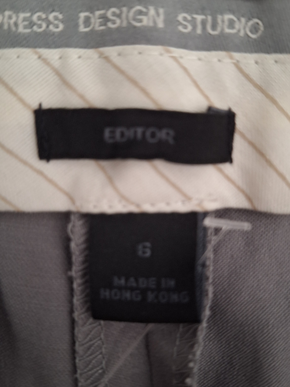 NWT Express Editor Womens Gray Dress Pants With Back Pockets Size 6 - Picture 4 of 8